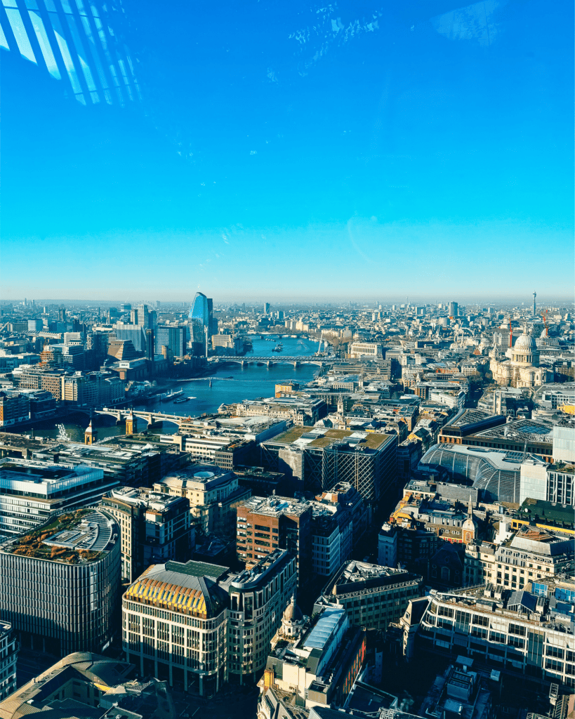 View from the Sky Garden, 2 Day London Itinerary for Budget Travelers