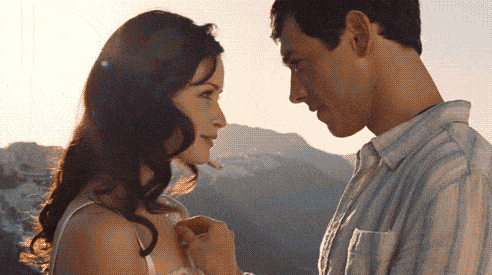75 Movies Set in European Destinations to Inspire Your Next Trip 38 Gif from the The Sisterhood of the Traveling Pants, which filmed this kissing scene in Santorini, Greece.