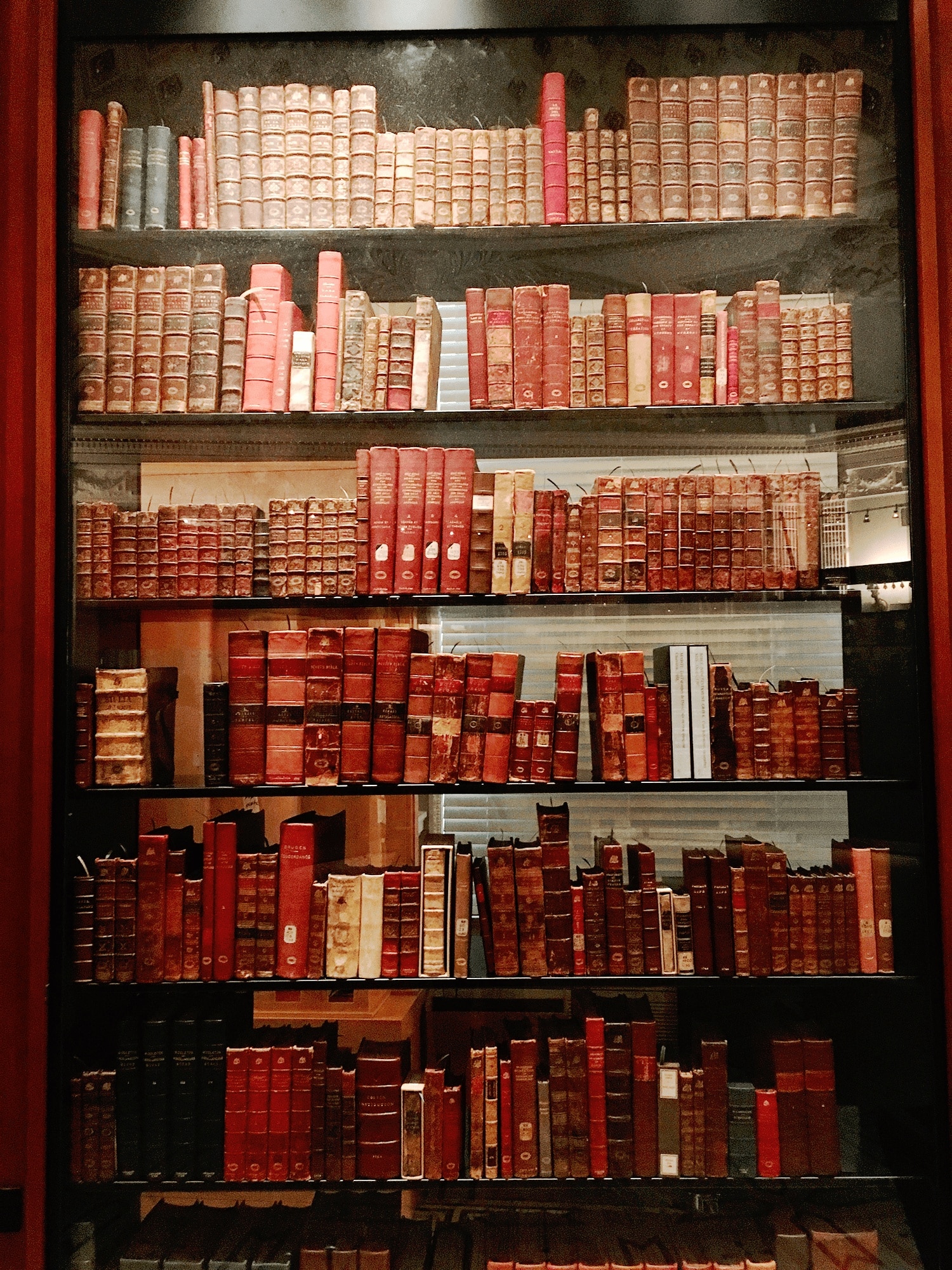 6-Day United States History Road Trip Itinerary Inspired by Hamilton the Musical 46 Thomas Jefferson’s book collection at the Library of Congress, featuring an arrangement of historic books encased in glass with informational panels, displayed as part of a tour in Washington DC.