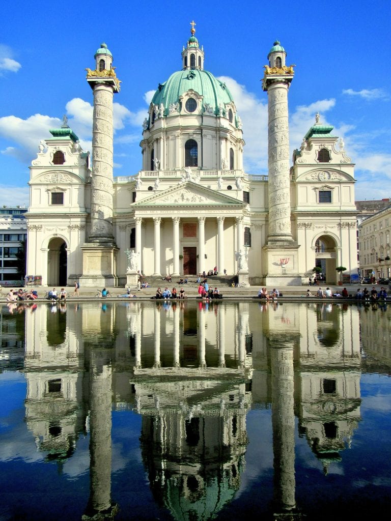 Where to Stay in Vienna, Austria: My Favorite Areas + Best Budget Hotels 27 Exterior of Karlskirche (St. Charles Church) in Vienna Austria