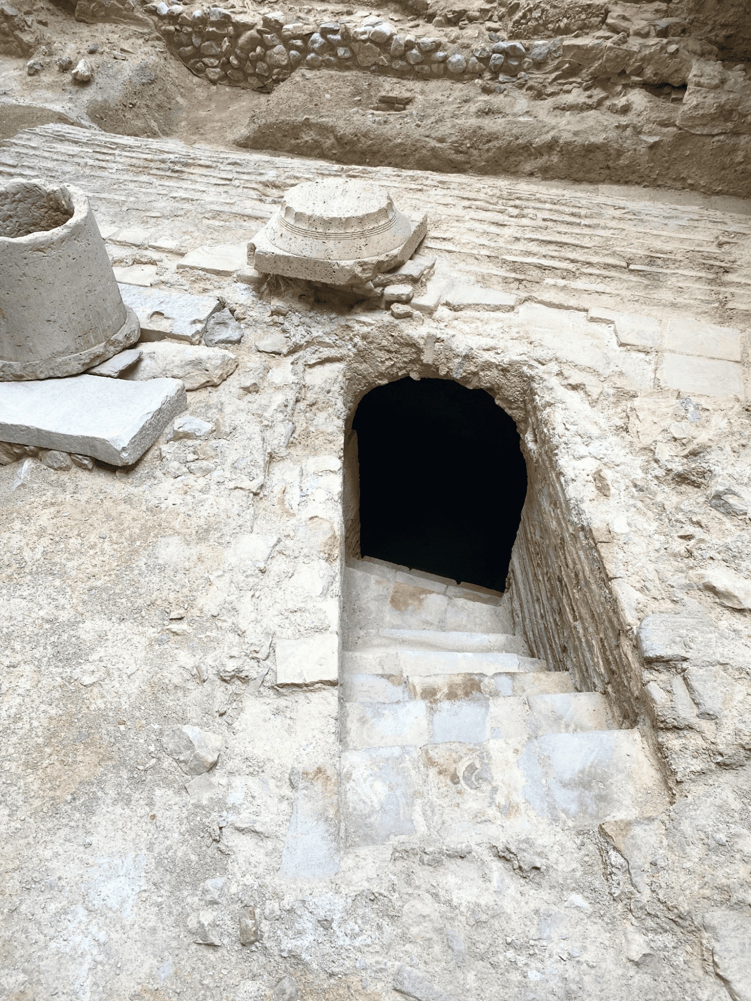 2-Day Athens, Greece Itinerary: A Guide to the Essential Sites + Map 8 stone stairway underground ruins acropolis museum athens greece
