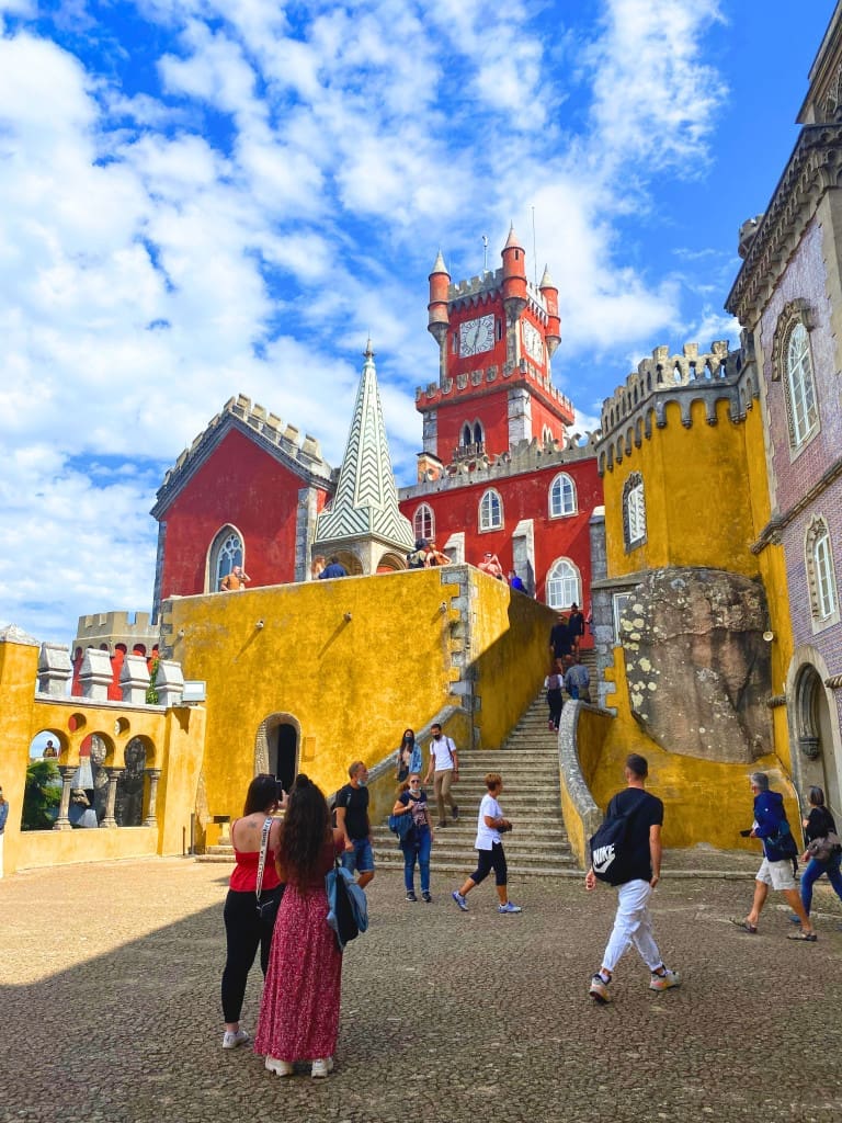 3-Day Lisbon, Portugal Itinerary: A Budget-Friendly Plan + Map 38 Pena Palace in Sintra, Portugal, showcasing stunning architecture and vibrant colors.