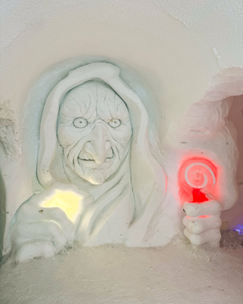 Are These 10 Rovaniemi Restaurants Worth Trying? Arctic Cuisine Dining Guide 48 Warlock snow sculpture at Snowman World in Rovaniemi, Finland.