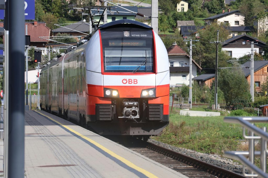 5-Day Austria Travel Itinerary: How to Visit Vienna and Salzburg on a Budget 7 Scenic Austrian train traveling through picturesque landscapes and mountains.