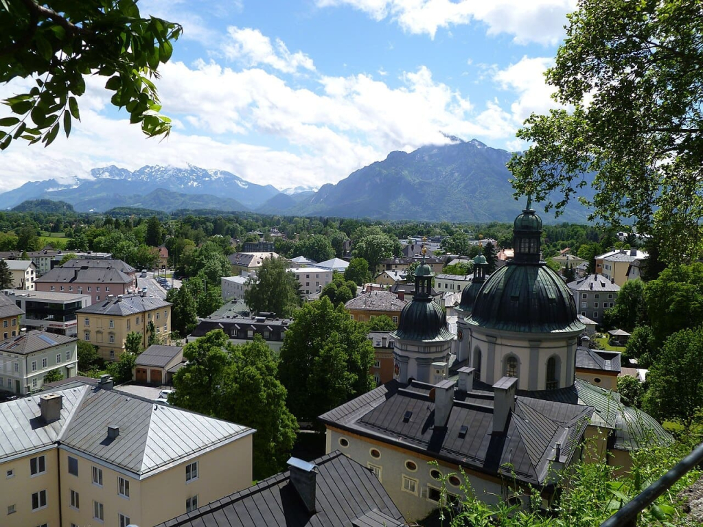Where to Stay in Salzburg, Austria: My Favorite Area for First-Timers on a Budget 12 nonntal view untersberg mountains salzburg austria